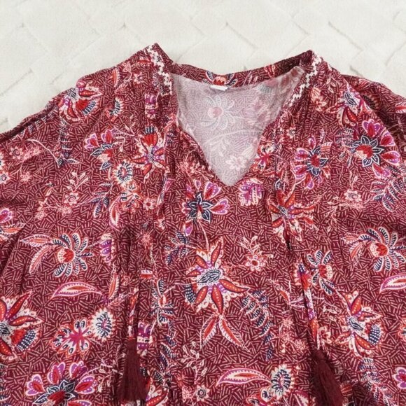 Old Navy Midi Dress Womens 2Xl Floral Print V-Neck Multi Color Long Sleeve - Picture 3 of 13